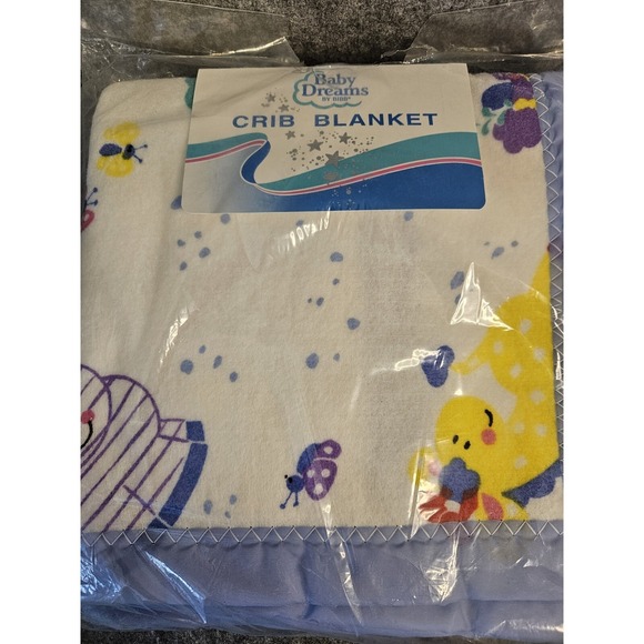 Baby Dreams by Bibb Crib Blanket Safari Patchwork Satin Binding Vintage USA NEW